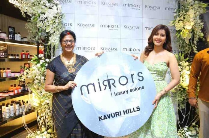 Mirrors Luxury Salons, Kavuri Hills salon, Hyderabad luxury salon, Raashii Khanna inauguration, premium salon Hyderabad